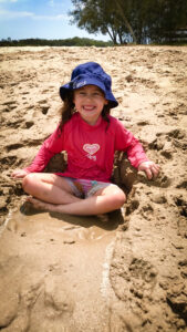 Beach Kindy - Suncoast Little Learner muddy sand slide at Chambers Island