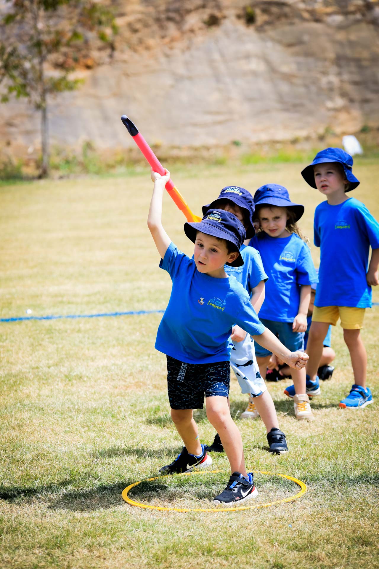 Pre School Kindergarten throwing kids javelin at Sports Carnival - Sunshine Coast